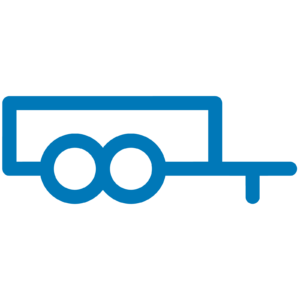 car trailer blauw