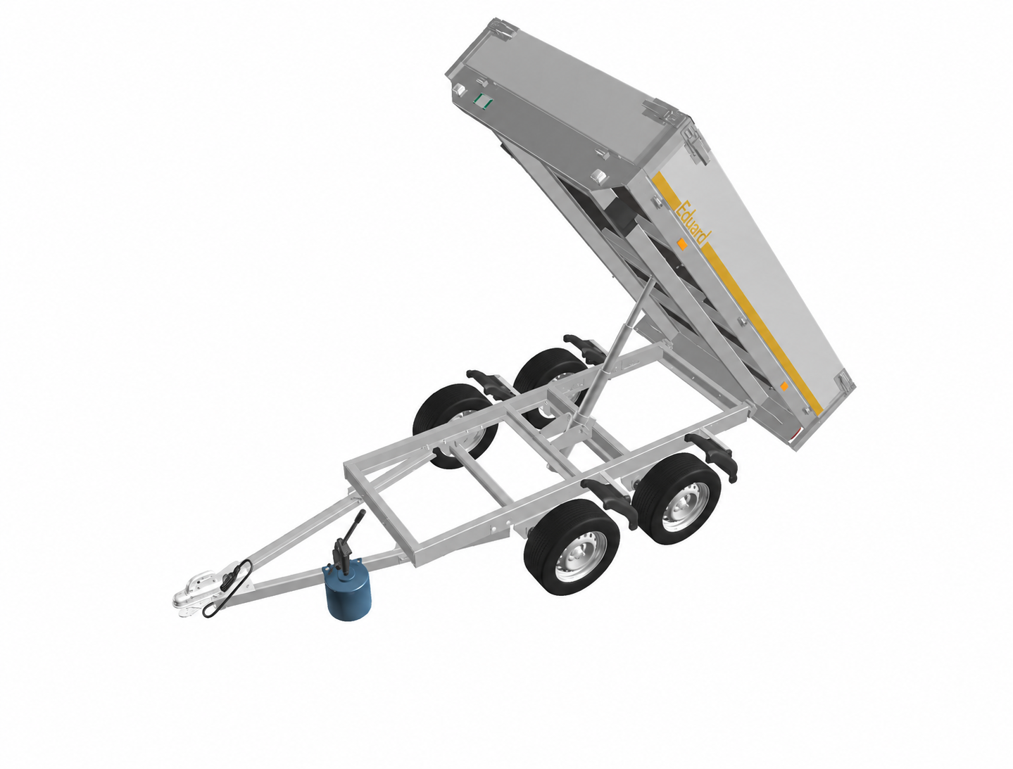 Tipper trailer isolated on pure white