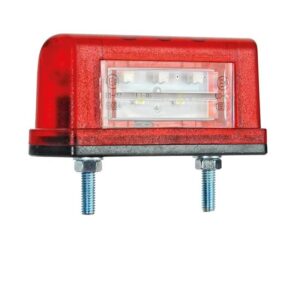 kentekenlamp 83 x 40 x 30mm 45mm rood/wit Rood/wit  kabel 500mm  12/24 V CE, ECE-R10 / R7 / R4