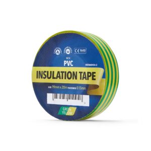 isolatietape groen/geel 20m per rol