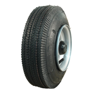 luchtband + wiel 4.10/3.50-6 V-6603 4PR + 4.50Ax6 ET0 NL75 44 A3 staal zilvergrijs