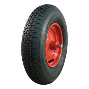 luchtband + wiel 4.80/4.00-8 V-6635 4PR + 2.50Ax8 ET0 kruiwagenas 120mm staal rood