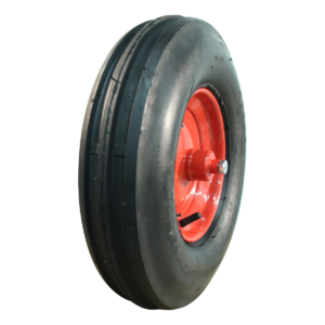 luchtband + wiel 4.80/4.00-8 V-8502 4PR + 2.50Ax8 ET0 kruiwagenas 120mm staal rood