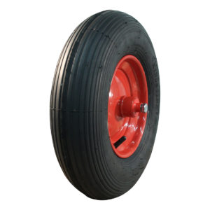 luchtband + wiel 4.80/4.00-8 V-5501A 2PR + 2.50Ax8 ET0 kruiwagenas 120mm staal rood