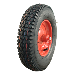 luchtband + wiel 4.80/4.00-8 V-6602 6PR + 2.50Ax8 ET0 kruiwagenas 120mm 70 N staal rood