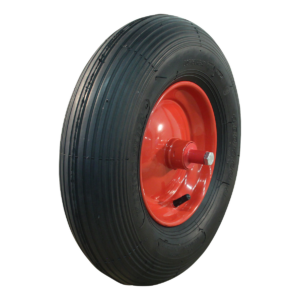 luchtband + wiel 4.80/4.00-8 S-2301 2PR + 2.50Ax8 ET0 kruiwagenas 130mm 45 A3 staal rood