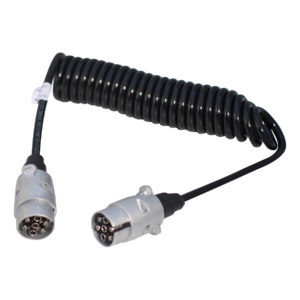 spiraalkabel 7-polig 3,5m, aluminium stekkers
