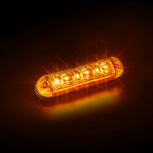 R65 LED flitser 6 LED's amber | 12-24V 15cm kabel (4-patronen)