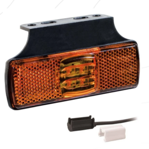 LED zijmarkeringslamp oranje 0.5m kabel, 2 x 1,5mm² connector 12-24V
