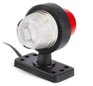 LED breedtelicht rood / wit, open draadeind 30cm 12-24V