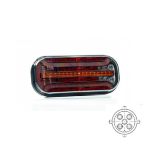 achterlicht universeel 5 PIN's bajonet 214,3 x 94,3 x 36,2mm opbouw remlicht knipperlicht   achteruitrijlamp achterlicht rechthoek reflector 150mm IP68 12/24 V CE, ECE-R10 / R7 / R6 / R23 / R3