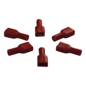 vlakstekerhuls volledig geisoleerd voor draad 0,5 - 1,5mm2 , 6,3x0,8mm, rood