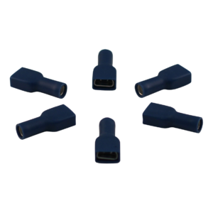 vlakstekerhuls volledig geisoleerd voor draad 1,5 - 2,5mm2 , 6,3x0,8mm, blauw