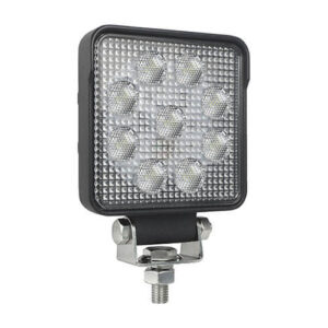 werklamp IP67 / IP69K 9 x 1.5W OSRAM LEDs Ingebouwde AMP-connector 12/24v 13,5 Watt 1710 100 x 100 x 40mm ECE-R23 Breedstraler Bij 13,8 Volt / 1,1A Bij 28 Volt / 0,5A CE, ECE-R10 / R23  wit  Aluminium Zwart Polycarbonaat