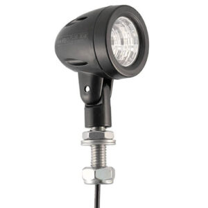 werklamp IP68 1 x 5 Watt Cree LED's kabel 200mm 9/30 V 5 Watt 500 ø41 x 51mm Breedstraler Bij 12 Volt / 0,35A Bij 24 Volt / 0,16A CE 4 lux@ 10m / 0,25 lux@ 35m wit 40 graden Aluminium Zwart Polycarbonaat
