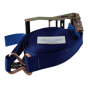 spanband, 2-delig , met ratel en dubbele punthaken blauw 50mm 9000mm Novio cargo