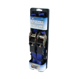 spanband , set 2 stuks , met ratel en haken blauw 25mm 1800mm Novio cargo