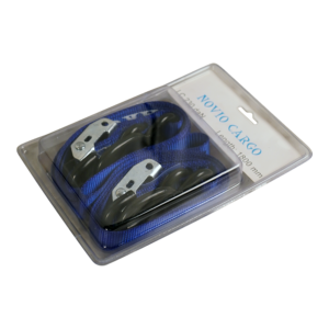 spanband met klemgesp en haken (set 2 stuks) , blauw 25mm 1800mm Novio Cargo
