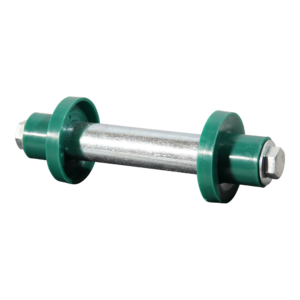 kruiwagenas compleet 2x stofkap groen, 2x bout M10x20, 2x ring 128mm Ø20