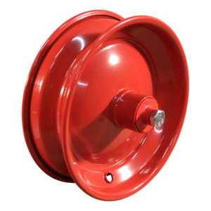 wiel 2.50Ax8 ET0 ET0 kogellager Ø15 kruiwagenas 120mm staal rood