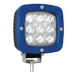 werklamp IP68 9 x 3,75 Watt Cree LED's kabel 1m 12/55 V 35 Watt 2800lm 100 x 100 x 74mm ECE-R23 Driving Beam Bij 12 Volt / 7,32A Bij 24 Volt / 3,25A CE, ECE-R10 / R112 / R7 2750 lux@ 10m / 0,25 lux@ 1049m wit 30 graden Alu met Polycarbonaat front Zwart Polycarbonaat