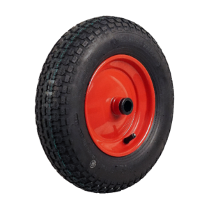 luchtband + wiel 3.50-8 V-9128 4PR + 2.50Ax8 ET0 rollager Ø25 NL100 46 N staal rood