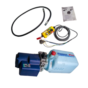 hydr. compactaggregaat DC24V-3KW 8.0l kunststof tank afstandbediening met kabel