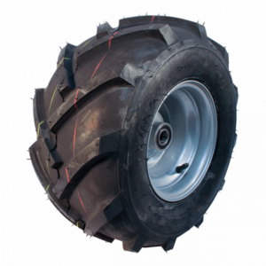 luchtband + wiel 18x9.50-8 HF-255 4PR + 7.00Ax8H2 ET0 NL90 A3 staal zilvergrijs links