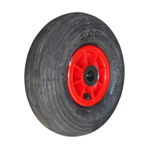 luchtband + wiel 3.00-4 S-2301 2PR + 2.10x4 ET0 rollager Ø20 NL75 kunststof rood