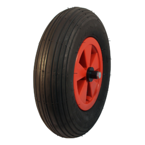 luchtband + wiel 4.80/4.00-8 S-2301 2PR + 2.50Ax8 ET0 NL75 kruiwagenas 130mm 45 A3 kunststof rood