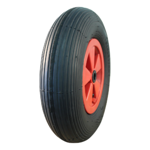 luchtband + wiel 4.80/4.00-8 S-2301 4PR + 2.50Ax8 ET0 NL75 kunststof rood