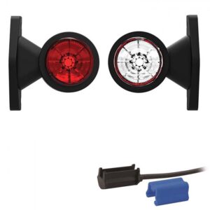 contourlamp 118 x 88 x 45mm 76mm rood/wit Rood/wit universeel DC kabel 200mm, 0,75mm²  12/24 V CE, ECE-R10 / R7