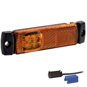 LED contourlamp 130 x 32 x 14,5 116mm amber DC kabel 500mm IP68 12/24V