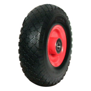 PU band + wiel 3.00x4 blok + 2.10X4 kogellager Ø20 NL75 staal rood