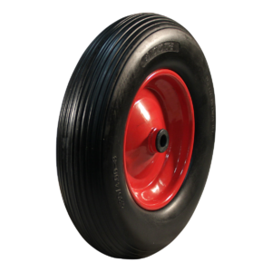 PU band + wiel 4.00x8 lijn + 2.50Ax8 rollager Ø20 NL75 staal rood