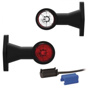 contourlamp 118 x 130 x 45mm 76mm rood/wit Rood/wit universeel DC kabel 200mm, 0,75mm²  12/24 V CE, ECE-R10 / R7