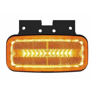 zijmarkeringslamp met knipperlicht functie kabel 500mm 123x80x38mm 53 / 30mm  12/24v oranje oranje CE, ECE-R10 / R7 / R6-CAT5 / R3