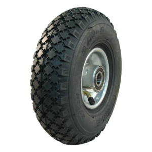 luchtband + wiel 9x3.50-4 Turf Saver 4PR + 2.10x4H2 ET0 NL75 40 A6 staal zilvergrijs
