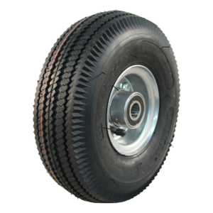 luchtband + wiel 4.10/3.50-4 V-6603 4PR + 2.10-4 ET0 kogellager Ø20 NL75 44 A3 staal zilvergrijs