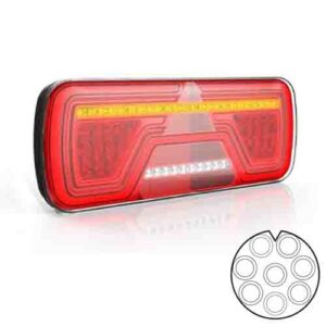 achterlicht LED links 8 PIN's bajonet remlicht dynamisch knipperlicht  mistlamp achteruitrijlamp neon-achterlicht lengte driehoek IP67 12/24 V Lavaflow