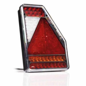 achterlicht LED rechts 6 pin Fristom (niet Aspoeck compatible) 146 x 210,6 x 49mm opbouw remlicht knipperlicht mistlicht achteruitrijlamp achterlicht lengte driehoek 150mm 12 V CE, ECE-R10 / R7 / R6 / R38 / R23 / R3