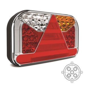 achterlicht LED rechts 5 PIN's bajonet remlicht knipperlicht    neon-achterlicht lengte driehoek IP68 12/24 V Lavaflow