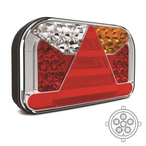 achterlicht LED links 5 PIN's bajonet remlicht knipperlicht  mistlamp  neon-achterlicht lengte driehoek IP68 12/36 V Lavaflow