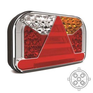 achterlicht LED links 5 PIN's bajonet remlicht knipperlicht kentekenlicht   neon-achterlicht lengte driehoek IP68 12/24 V Lavaflow