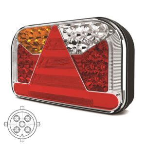 achterlicht LED links 5 PIN's bajonet remlicht knipperlicht kentekenlicht mistlicht  neon-achterlicht lengte driehoek IP68 12/24 V Lavaflow