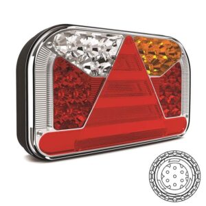 achterlicht LED rechts 7 PIN's AMP connector remlicht knipperlicht kentekenlicht zijdelings mistlicht achteruitrijlamp neon-achterlicht lengte driehoek IP68 12/24 V Lavaflow