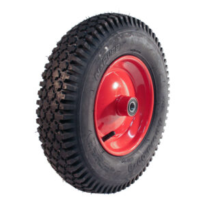 luchtband + wiel 4.80/4.00-8 S-2202 4PR 2.50Ax8 ET0 kruiwagenas 120mm staal rood
