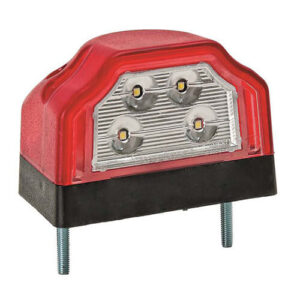 kentekenlamp LED 12/24 V 96 x 66 x 64mm Schuifconnector 70mm  CE, ECE-R10 / R7 / R4 rood/wit