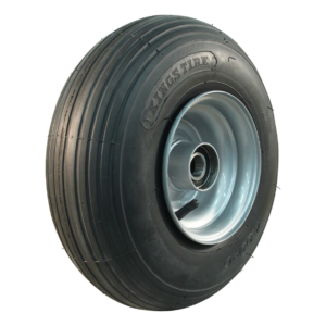 luchtband + wiel 4.00-6 V-5501 4PR + 4.50Ax6 ET0 NL75 54 A3 staal zilvergrijs